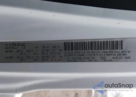 2020 Jeep Gladiator Sport S 4X4 z USA, uszkodzony, nr VIN 1C6HJTAG8LL181453